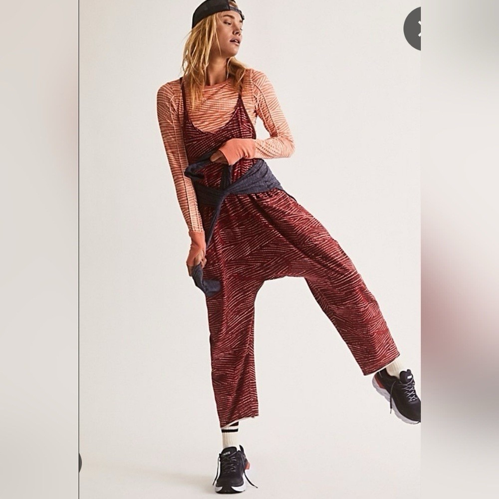fp movement Cherry Tart combo Jumpsuit Red Size M Rare onesie
